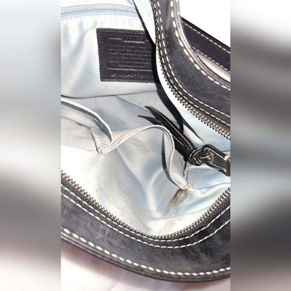 GENUINE COACH LEATHER AND JACQUARD CONVERTIBLE BUCKET BAG - Picture 15 of 16